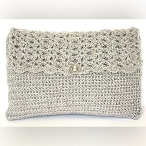 Elegant Gray Crochet Clutch